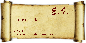 Ernyei Ida névjegykártya