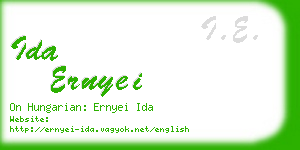 ida ernyei business card